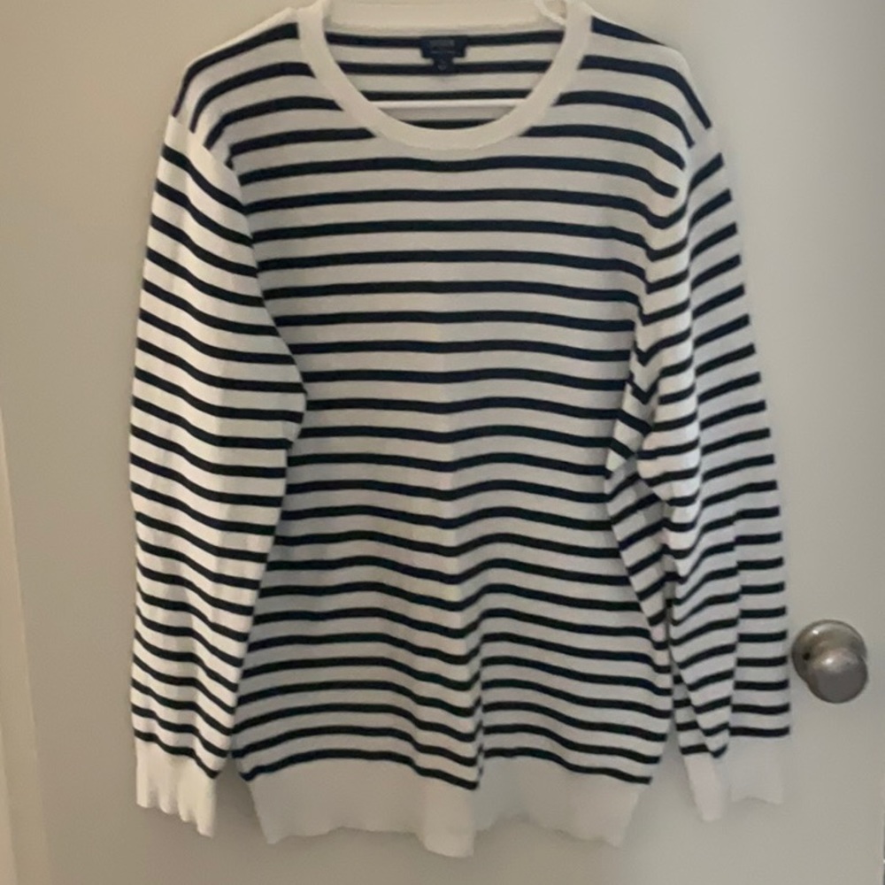 Cotton sweater, long sleeve, stripes. Size L